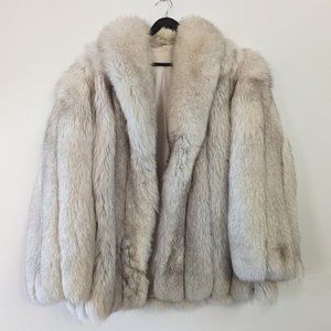 VINTAGE 70s Mob Wife Real Fox Fur Coat | Silver Fox Coat | Retro Glam Coat